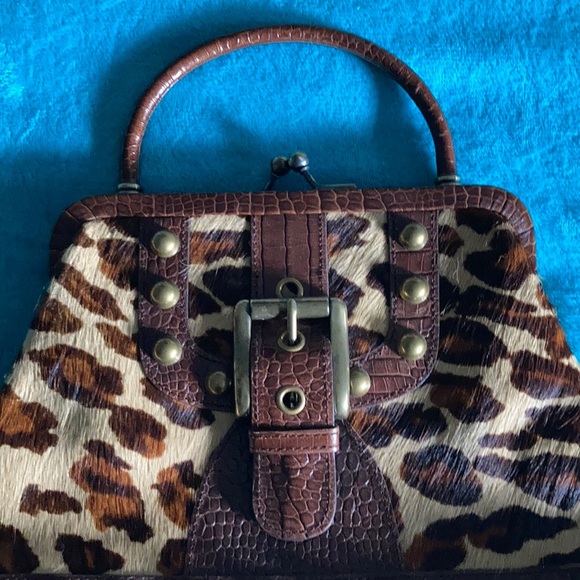 Top Handle Isabella Fiore leopard Calf hair bag - Picture 2 of 8